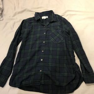 Old Navy Navy and Green Flannel